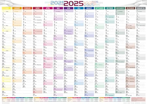 DIN A1 Wandplaner Wandkalender Jahresplaner 2025