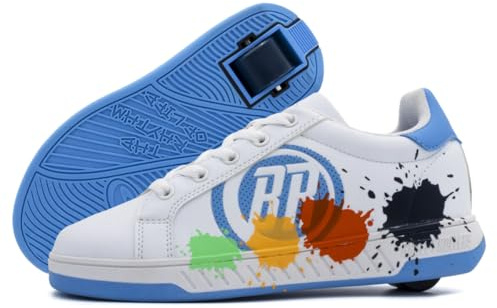 BREEZY ROLLERS Skor med hjul för barn | Rullskridsko-sneakers för kids | Från vanliga skor till rullskridskor på sekunder | Patenterat klicksystem | Sneakers med hjul för flickor & pojkar