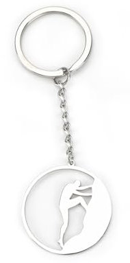 Porte-clés élégant en acier inoxydable pour les amateurs de sport et les grimpeurs, pendentif d'escalade, cadeau personnalisé, excellent cadeau d'anniversaire pour la bonne amie, mère, collègue de