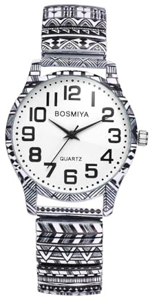OIDEA Relojes Analógicos Elástica Mujer: Reloj Cuarzo Redondo para Correas de Colores Escala Números Arábigos - Ropa Diaria