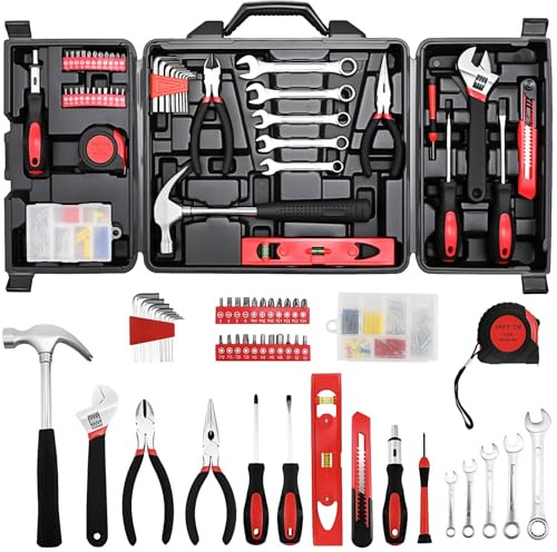 TLGREEN Cassetta Attrezzi Set di attrezzi Completa 147 Pezzi Valigia Attrezzi per Riparazioni Quotidiane Casa Ufficio