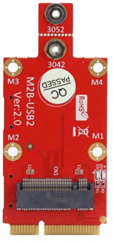 Plyisty Adattatore DA M.2 Chiave B A Mini Pcie Con Doppio Slot per Scheda Nano Sim, SupportO Slot Mpcie Modulo Wwan Basato SU Socket M.2 SSIC per Wwan, CDMA, LTE, Scheda GPS, 3042/3052