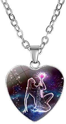 Caimeytie Colgante niña Collar de horóscopo Infantil Signo del Zodiaco Acuario