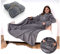 heimtexland ® Kuscheldecke Cashmere Feeling Thermodecke TV Decke mit Ärmeln und Tasche Sofadecke Flauschig Weich Wärmend Typ753 Anthrazit