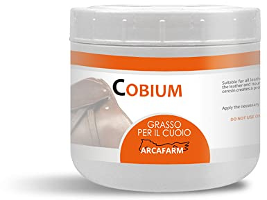 Grasso cuoio e pelle per selle e calzature equitazione o finimenti da selleria 500 ml Cobium, nutre rigenera protegge impermeabilizza pelle e cuoio di accessori stivali selle borse, 100% Made in Italy