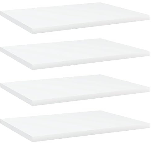 vidaXL 4X Estantes para Estantería Estudio Salón Decoración Libros Librería Librero Biblioteca Tablero Extra Madera Contrachapada Blanco 40x30x1,5 cm