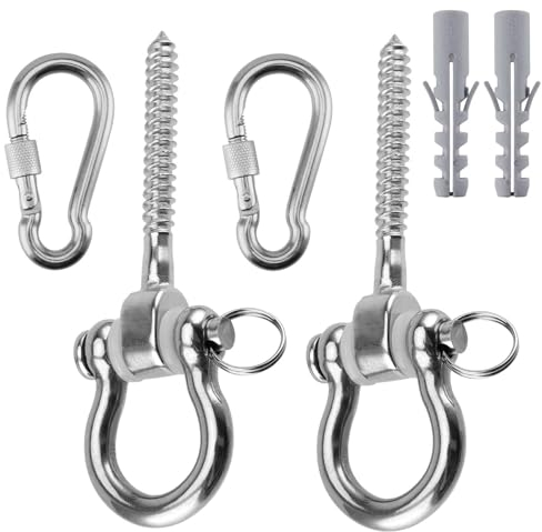CHUEHKAK Lot de 2 Crochet Balancoire en Acier Inoxydable 304 pour poutres en Bois, Crochet de Plafond à 180 °, Support pour balançoire, Crochet de balançoire, Crochet de balançoire, Crochet de