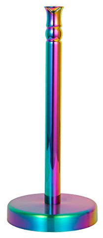 Hayuhone Paper Towel Holder Countertop, Rainbow Kitchen Paper Towel Holder Stand with Stainless Steel Base for Kitchen and Bathroom Organization, Classic Fashion Kitchen Roll Dispenser