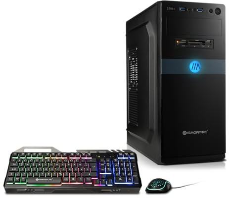 Silent High End Office/Multimedia PC i7-14700K 20 x 3.4 GHz, 32 GB DDR4 RAM, SSD M.2 de 2 TB, UHD Graphics 770, Win 11 Pro, incluye teclado y ratón wifi