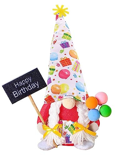 WNXGNHO Gnomi di compleanno peluche bambola senza volto scandinavo Tomtes svedese ornamenti per la casa per cucina vassoio a più livelli decorazione compleanno