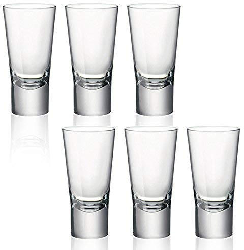 BORMIOLI ROCCO Ypsilon Reinforced 70 ml Double Shot Glasses Vodka Shooter Drinking Glass – Pack of 6