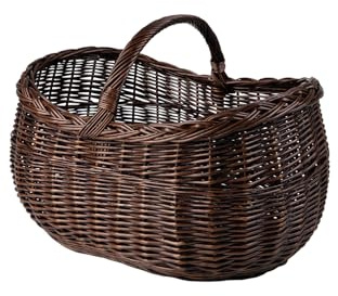 e-wicker24 Alles aus Weide Cesta Portalegna da Interno in Vimini Porta Legna da Interni Fatto a Mano Cesta in Vimini per Legno Cestino per tronchi Ceste per Legna da Interno