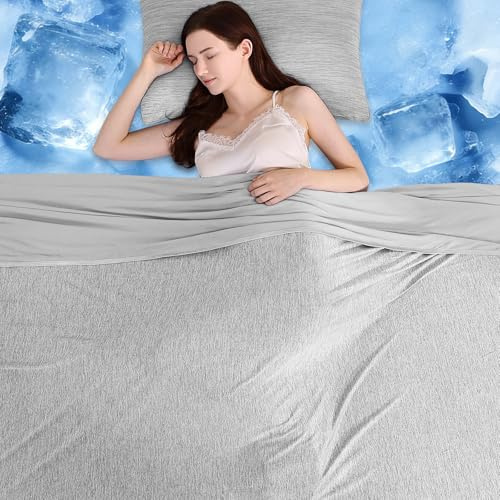 LUXEAR Cooling Blanket Twin, Arc-Chill Q-Max >0.5 for Hot Sleepers, Absorbs Heat to Keep Body Cool for Night Sweats, Lightweight Summer Cool Blankets for Sleeping, Gifts for Women & Men,Grey