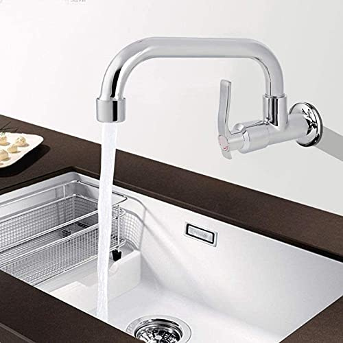 G1/2in Rubinetto dell'Acqua del Lavandino, 25cm Rubinetto da Cucina Fredda a Parete Rubinetto per Lavello Monocomando Rubinetto dell'Acqua Fredda a Parete Singolo per Uso Domestico della Cucina