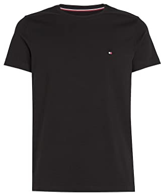 Tommy Hilfiger Uomo T-Shirt Maniche Corte Core Stretch Slim Fit, Nero (Black), M