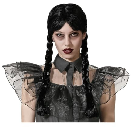 Peluca con Trenzas Negro