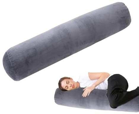 Quorlis Seitenschläferkissen mit Bezug – 120×20 cm langes Ganzkörperkissen, ergonomisches Seitenschläferkissen zur Unterstützung in der Schwangerschaft, für besseren Schlaf & Körperentlastung