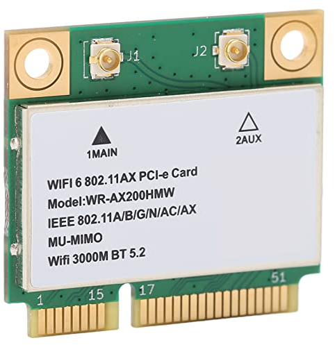 Depisuta Trådlöst Nätverkskort 2.4G/5G Dual Band 2974M WiFi6 MU MIMO Multithreading Technology Wi -FI -kort med Mini PCIe för Bärbar Dator, Support (64 bitar), Hållbart PCB material
