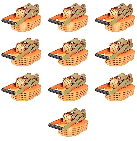 Genérico Correas de sujeción de trinquete 10 uds 2 T 8mx50mm Naranja,Bricolaje,Accesorios de Bricolaje,Cadenas, Alambre y Cuerda,Correas de amarre-142663