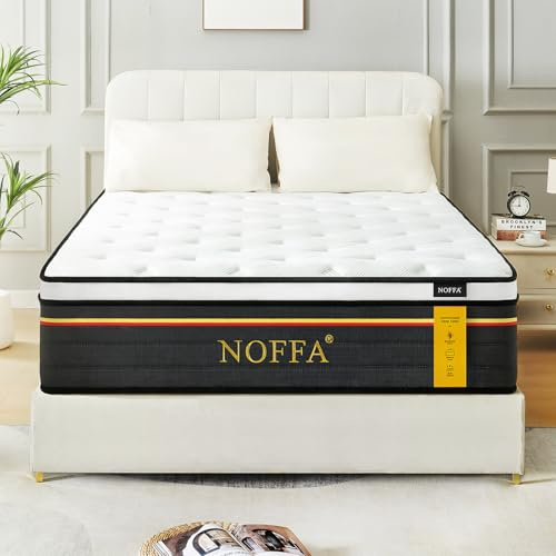 NOFFA 5FT Orthopedic King Mattress | 12 King-Size Hybrid Mattresses | 7 Zone Orthopedic Mattresses Include Memory Foam & Pocket Springs,Medium Firm,150x200x30cm