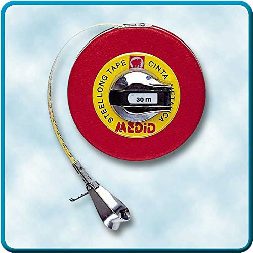 Medid MD/265030 Cintas métricas metálicas con estuche recubierto, 30 m