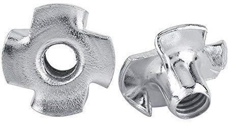 Tuerca en T Tuercas en T de cuatro puntas Tuercas de acero al carbono chapadas en zinc para muebles de carpintería M3 / M4 / M5 / M6 / M8 (M4-50pcs)