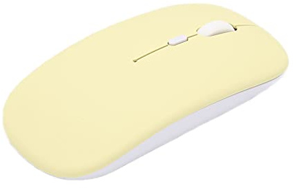 ciciglow Ratón Inalámbrico para Computadora Portátil, Mouse Portátil Inteligente Delgado, 3 Niveles de dpi Ajustables, Mouse óptico de Viaje, Inalámbrico para Computadora, Modo de Reposo(Amarillo)