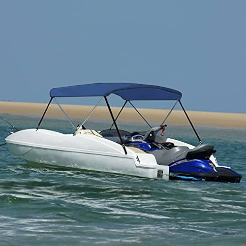 YuMeng 2-Bow Bimini Top, Bimini Top Backen, Top Bootsverdeck, Boot Sonnenschutz, Sonnenverdeck Boot, Sonnensegel Boot, Marineblau 180x130x110 cm