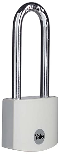 Yale - YE3B/38/156/1/GR Standard Security 38mm Aluminium Padlock with Long Shackle - Grey - Long Hardened Steel shackle - 3 keys