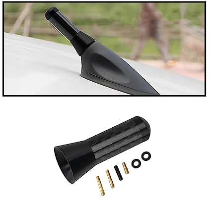 CGEAMDY Car Short Antenna, 3.5cm Stubby Antenna with Aluminum Alloy Threading, Universal Replacement for Cars FM AM Radio Reception (Black)