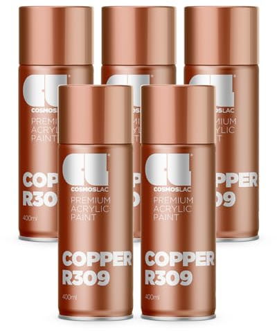 COSMOS LAC Sprühlack Sprühdose - 400ml - Sprühfarbe für den DIY-Bereich, geeignet für alle Oberflächen - Lackspray (5, Kupfer)