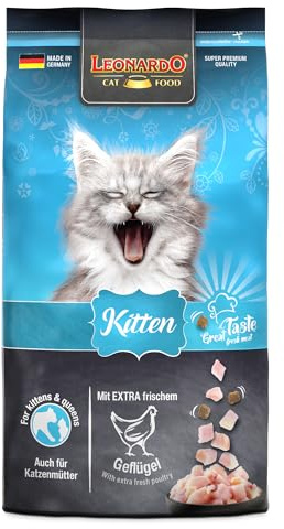 LEONARDO Kitten Cibo per gatti, 1,8 kg di cibo secco senza cereali per gattini fino a 1 anno, mangime completo con pollame fresco