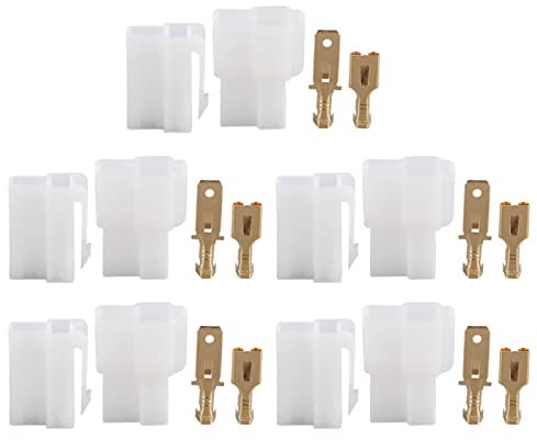 Haofy Power Plug Socket, Pure Copper Insert, T Type 2 Pin Power Plug Car Radio Cable Connectors Set