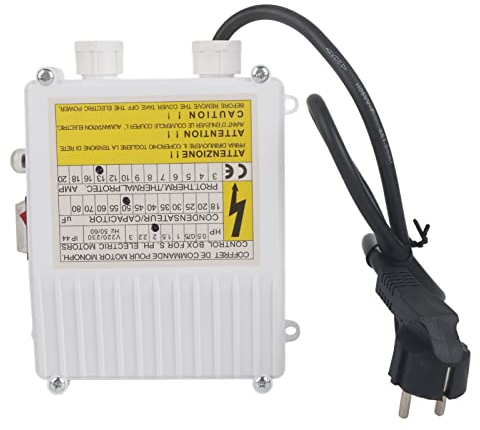 Brunnenpumpen Steuerkasten, Brunnenpumpen Tauchpumpe mit Integriertem Wärmeschutzschalter, Haushalts Tauchschaltersteuerung für Tiefbrunnen Tauchsaugpumpen (1500W EU-Stecker 220 V)