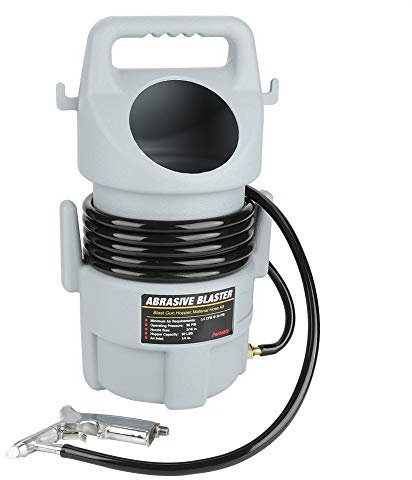 Portable Pneumatic Sandblaster Kit 15 Ft Hose & 50 Lb Hopper Steel Grit Glass Beads