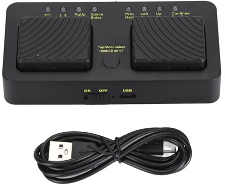Page Turner, Music Sheet Page Controller Fotkontaktpedal med Silent Touch Control, USB Uppladdningsbar