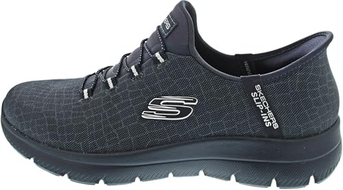 Skechers Donna Summits Classy Night Slip-In ALLENATRICE, Dark Navy Mesh/ Silver Trim, 39 EU