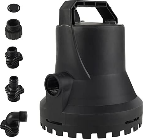 HOCANFLO Pompa dell'acqua sommergibile da 400 W, 8000 l/h, pompa di pozzetto dell'acqua portatile automatica on/off, per acqua pulita e sporca per laghetti, piscine e cantine, 220 ~ 240 V