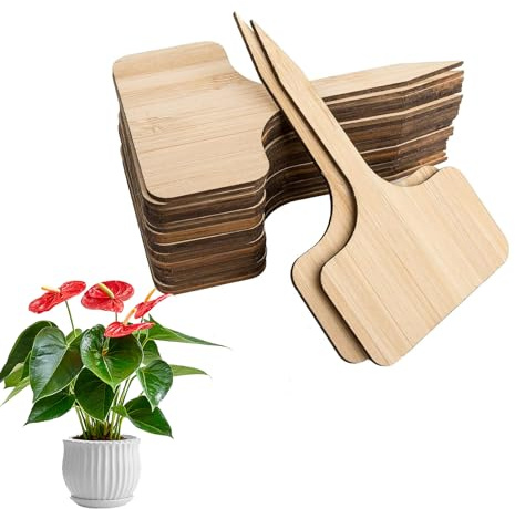 40 Pezzi Etichette Per Piante, Bambù Pianta, Accessori da Giardino, Etichette a Forma di T, Cartellini per Impermeabili, Adatte per Fiori, Targhette Erbe, Segna Verdure Orto