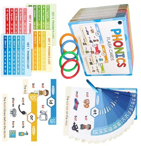 Tarjetas didácticas para aprender a leer fonética, tarjetas didácticas para niños y adultos, ayuda para el aprendizaje de idiomas, juego de uso en el aula para niños y niños lectura en inglés