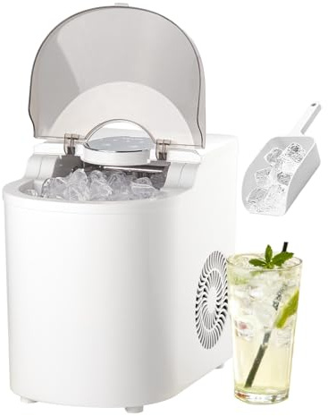 VEVOR Machine à Glaçons de Comptoir Portable, Appareil à Glaçons Capacité de Production 11,8 kg/24 h et 7 Cubes Prêts en 6 Minutes, pour Bar Bureau Cuisine Maison, Autonettoyant, avec Pelle à Glace