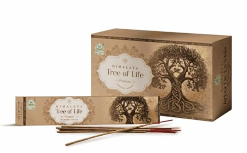 Himalaya Bastoncini Incenso Premium Albero della Vita – Erbe Sacre per Pace Interiore, Saggezza, Longevità e Equilibrio Spirituale