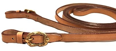 PS Pferdeartikel Lederzügel, geschlossen vernäht, Portugiesisch - Barock Farbe Natur mit goldenem Beschlag