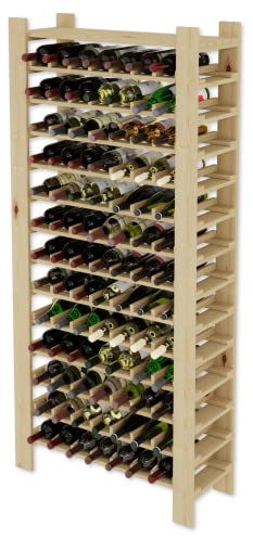 Lenmar Weinregal Weinregal Holz Flaschenregal für 91 Flaschen + Ablage Böden NEU!!! Massiv 5-3