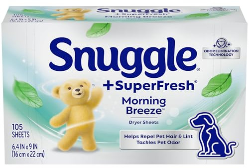Snuggle Plus Super Fresh sköljmedel för torktumlare, med statisk kontroll och luktborttagningsteknik