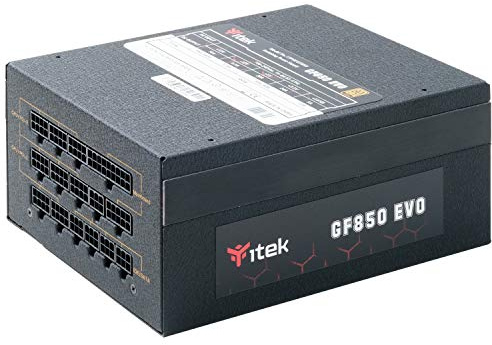Itek Alimentatore per PC GF850 EVO - 850W, Ventola HDB Hydraulic Dynamic Bearing da 12 mm, Certificazione di efficienza 80 Plus Gold, Modulare free plug, Condensatori Giapponesi
