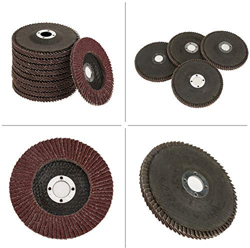 Disco Lamellare 10 Pezzi, Dischi Lamellari 100mm, Dischi Abrasivi Lamellari, Grana 60, per Levigare, Rimuovere la Ruggine e Lucidare