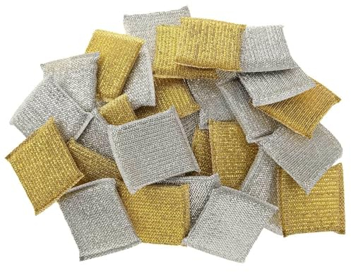 SIDCO Topfreiniger Lurex 30 x Pfannenkratzer Scheuerschwamm Putzschwamm Schwämmchen