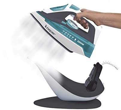 BEPER 50.161 Plancha Ropa Funcionamiento sin Cable con Golpe de Vapor, Autolimpieza, Antical, Antigoteo, 2200 W, Placa de cerámica