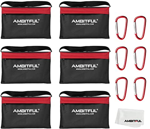 AMBITFUL Lot de 6 sacs de sable robustes pour studio photo, vidéo, film de salle, sac de sable pour supports légers, bras boom